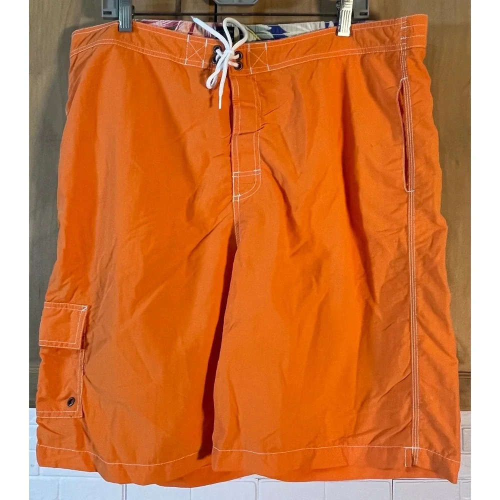 Polo Ralph Lauren Swim Trunks Mens XL Orange Cargo Pocket‎ Board Shorts